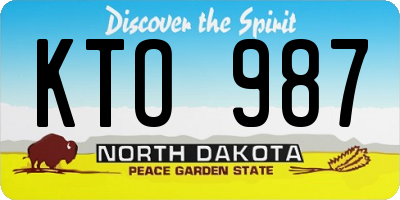 ND license plate KTO987