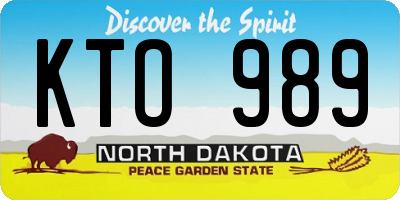 ND license plate KTO989