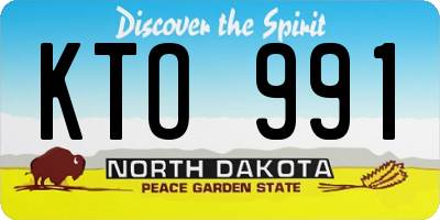 ND license plate KTO991