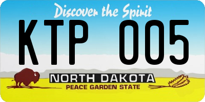 ND license plate KTP005