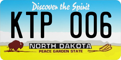 ND license plate KTP006