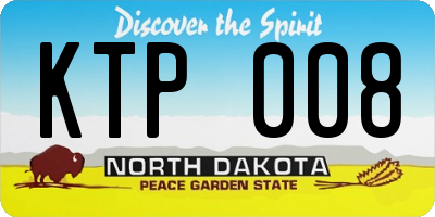 ND license plate KTP008