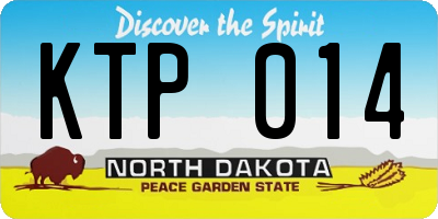 ND license plate KTP014