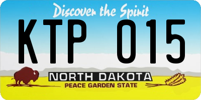 ND license plate KTP015