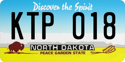 ND license plate KTP018