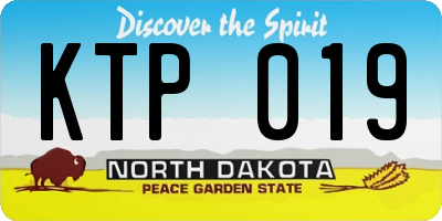 ND license plate KTP019