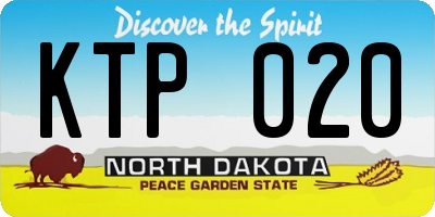 ND license plate KTP020