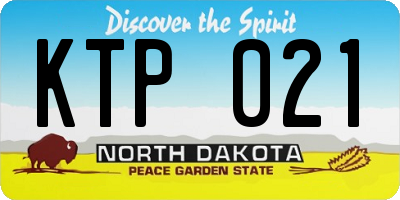 ND license plate KTP021