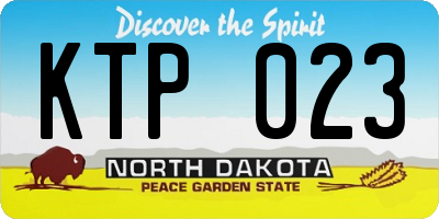 ND license plate KTP023