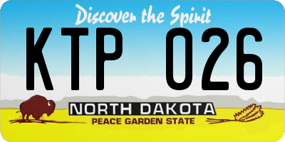 ND license plate KTP026