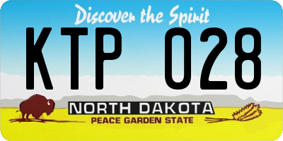 ND license plate KTP028