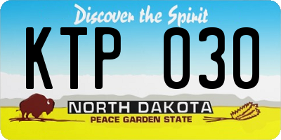 ND license plate KTP030