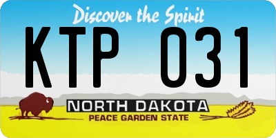 ND license plate KTP031