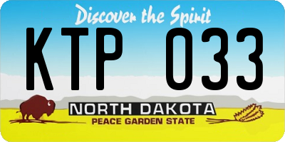 ND license plate KTP033