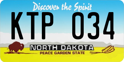 ND license plate KTP034