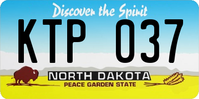 ND license plate KTP037