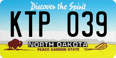 ND license plate KTP039