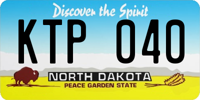 ND license plate KTP040