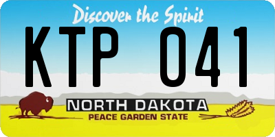 ND license plate KTP041