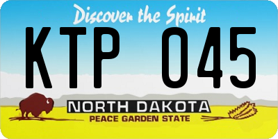 ND license plate KTP045