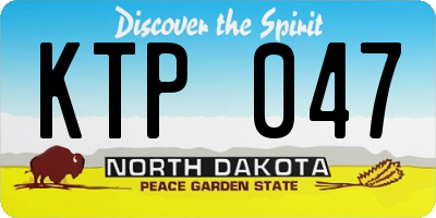 ND license plate KTP047