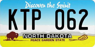 ND license plate KTP062