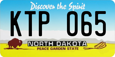 ND license plate KTP065