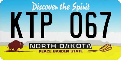 ND license plate KTP067