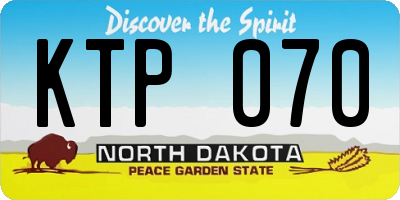 ND license plate KTP070