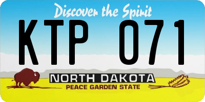 ND license plate KTP071