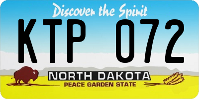 ND license plate KTP072