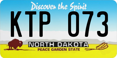 ND license plate KTP073
