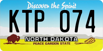 ND license plate KTP074