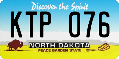 ND license plate KTP076