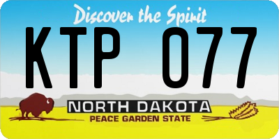 ND license plate KTP077