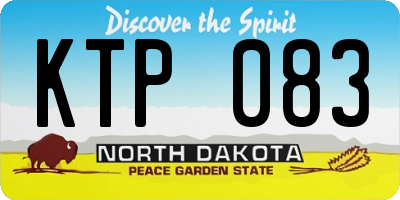 ND license plate KTP083