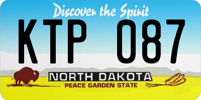 ND license plate KTP087