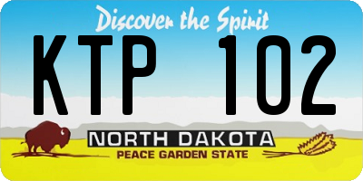 ND license plate KTP102