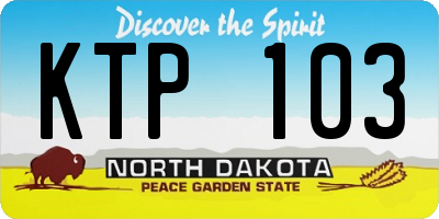 ND license plate KTP103