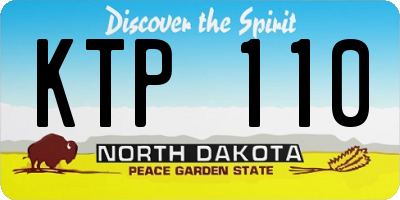 ND license plate KTP110