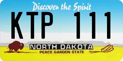 ND license plate KTP111