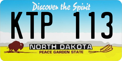ND license plate KTP113