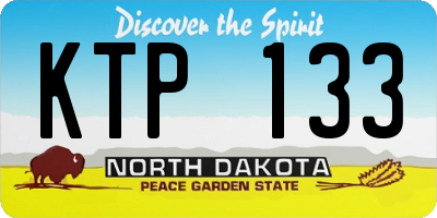ND license plate KTP133