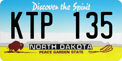 ND license plate KTP135