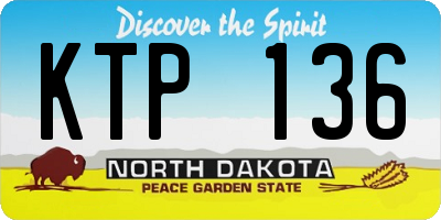 ND license plate KTP136