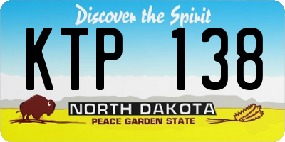 ND license plate KTP138