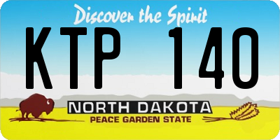 ND license plate KTP140