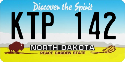 ND license plate KTP142
