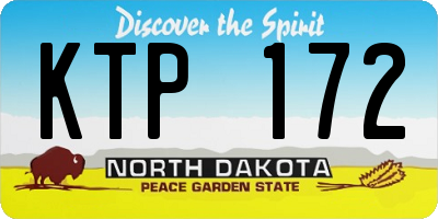 ND license plate KTP172