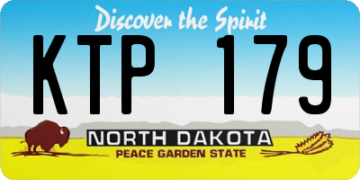 ND license plate KTP179